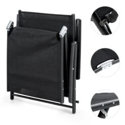 Modena Sonnenliege 64x85x170cm Aluminium/Stahlrohr Schwarz 4 Modena Sonnenliege 64x85x170cm Aluminium/Stahlrohr Schwarz -Klarstein Verkaufs 10031441 yy 0005 detail Blumfeldt Modena Sonnenliege 64x85x170cm schwarz