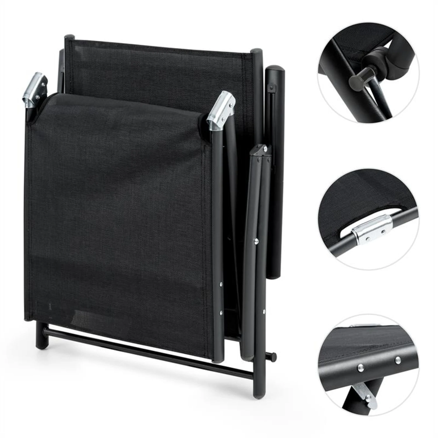 Modena Sonnenliege 64x85x170cm Aluminium/Stahlrohr schwarz Modena Sonnenliege 64x85x170cm Aluminium/Stahlrohr Schwarz -Klarstein Verkaufs