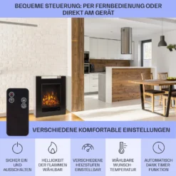  Studio 5 Elektrischer Kamin Heizlüfter 900/1800 W Fernbedienung -Klarstein Verkaufs 10031573 de 0006 usp