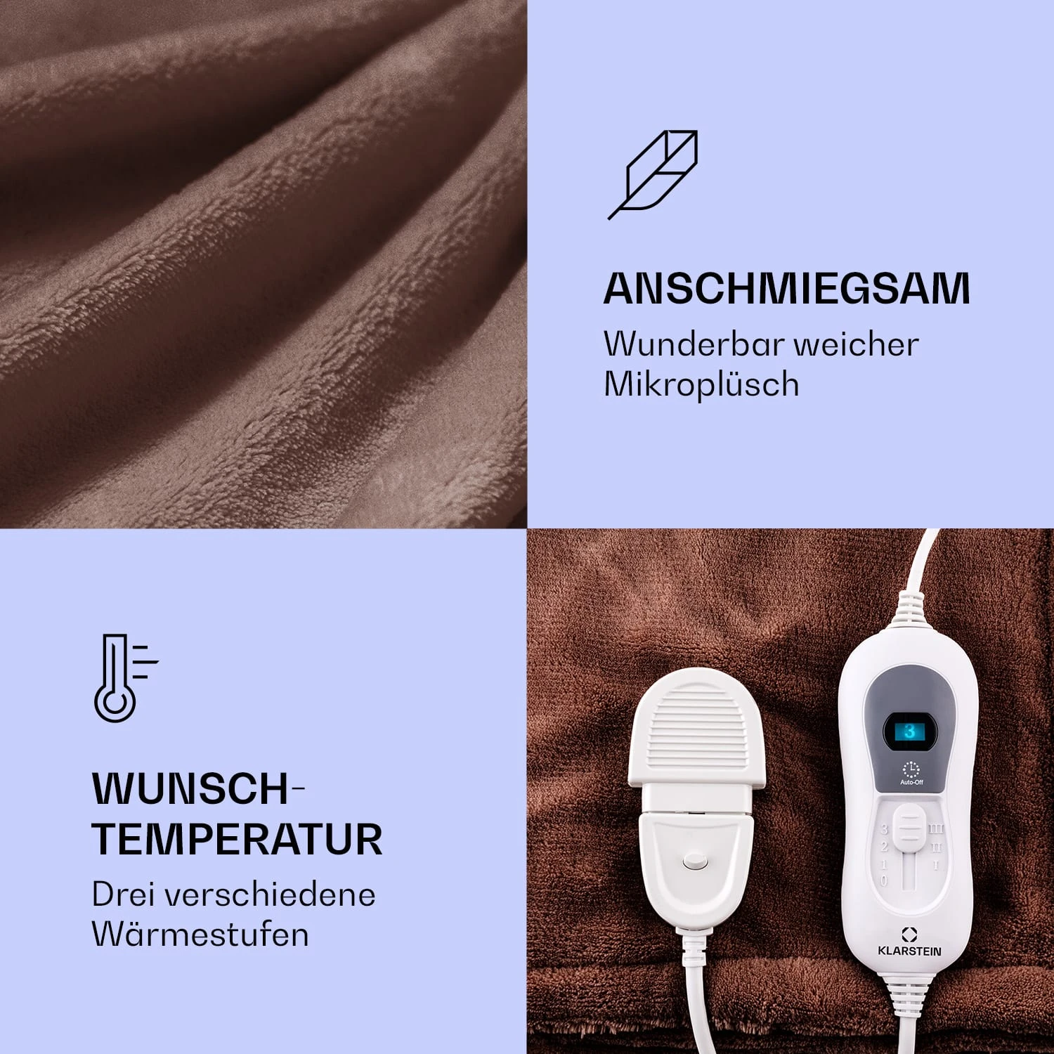 Dr. Watson XXL Heizdecke 3 Stufen waschbar 200x180cm Mikroplüsch Dr. Watson XXL Heizdecke 3 Stufen Waschbar 200x180cm Mikroplüsch -Klarstein Verkaufs 10031579 de 0003 logo