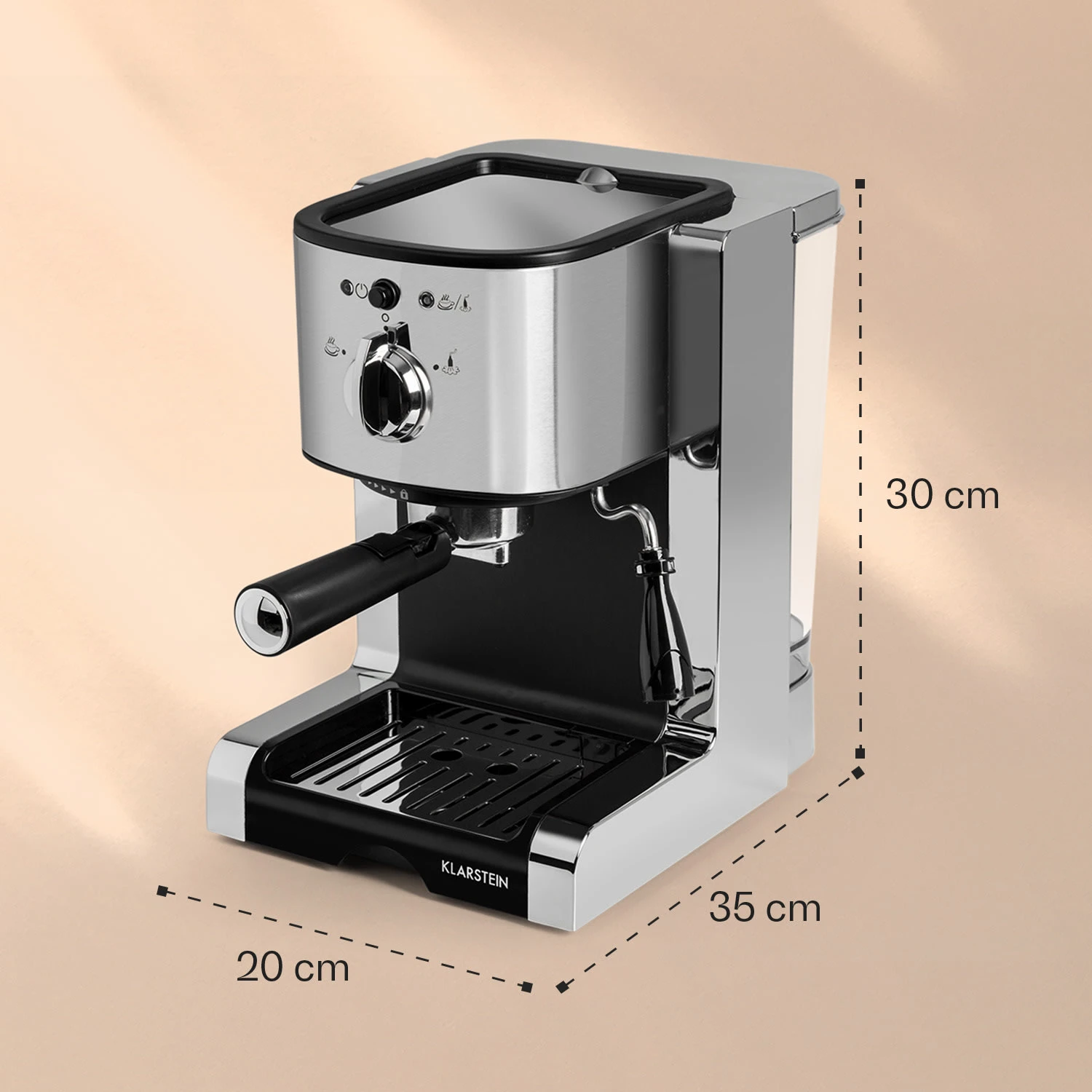 Passionata 20 Espressomaschine 20 bar 6 Tassen 1,25 Liter Milchschaum Passionata 20 Espressomaschine 20 Bar 6 Tassen 1,25 Liter Milchschaum -Klarstein Verkaufs 10031702 yy 0008 logo