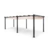 Pantheon 3x6 Pergola Vordach 3x6m Aluminium Sonnendach Polyester Beige