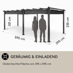 Pantheon 3x6 Pergola Vordach 3x6m Aluminium Sonnendach Polyester Grau 3 Pantheon 3x6 Pergola Vordach 3x6m Aluminium Sonnendach Polyester Grau -Klarstein Verkaufs 10031885 DE 0004 usp