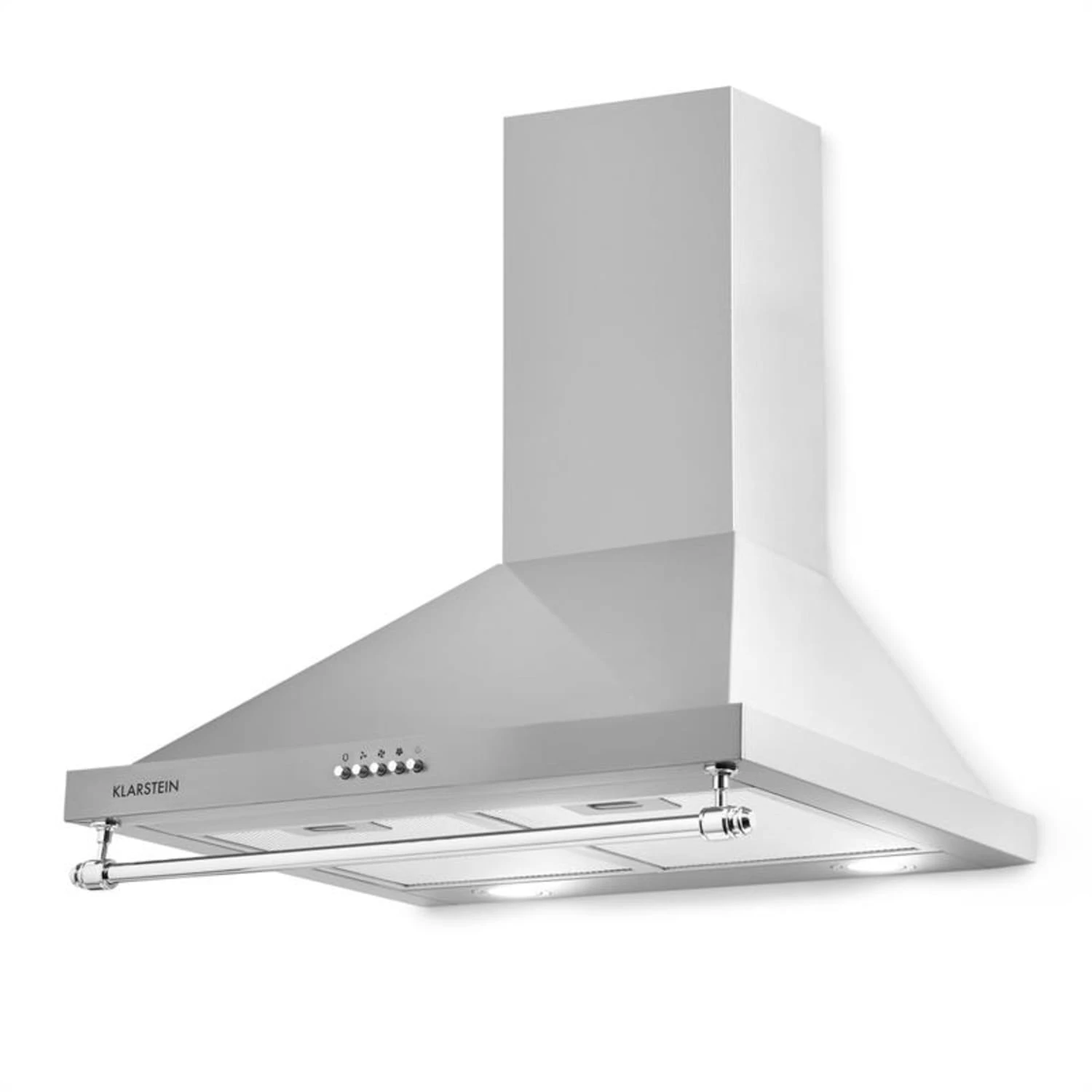 Montblanc 60 Dunstabzugshaube 610m³/h 165W 2x1,5W LED Reling Montblanc 60 Dunstabzugshaube 610m³/h 165W 2x1,5W LED Reling -Klarstein Verkaufs 10031994 yy 0010 front Klarstein Montblanc 60 Dunstabzugshaube silbergrau