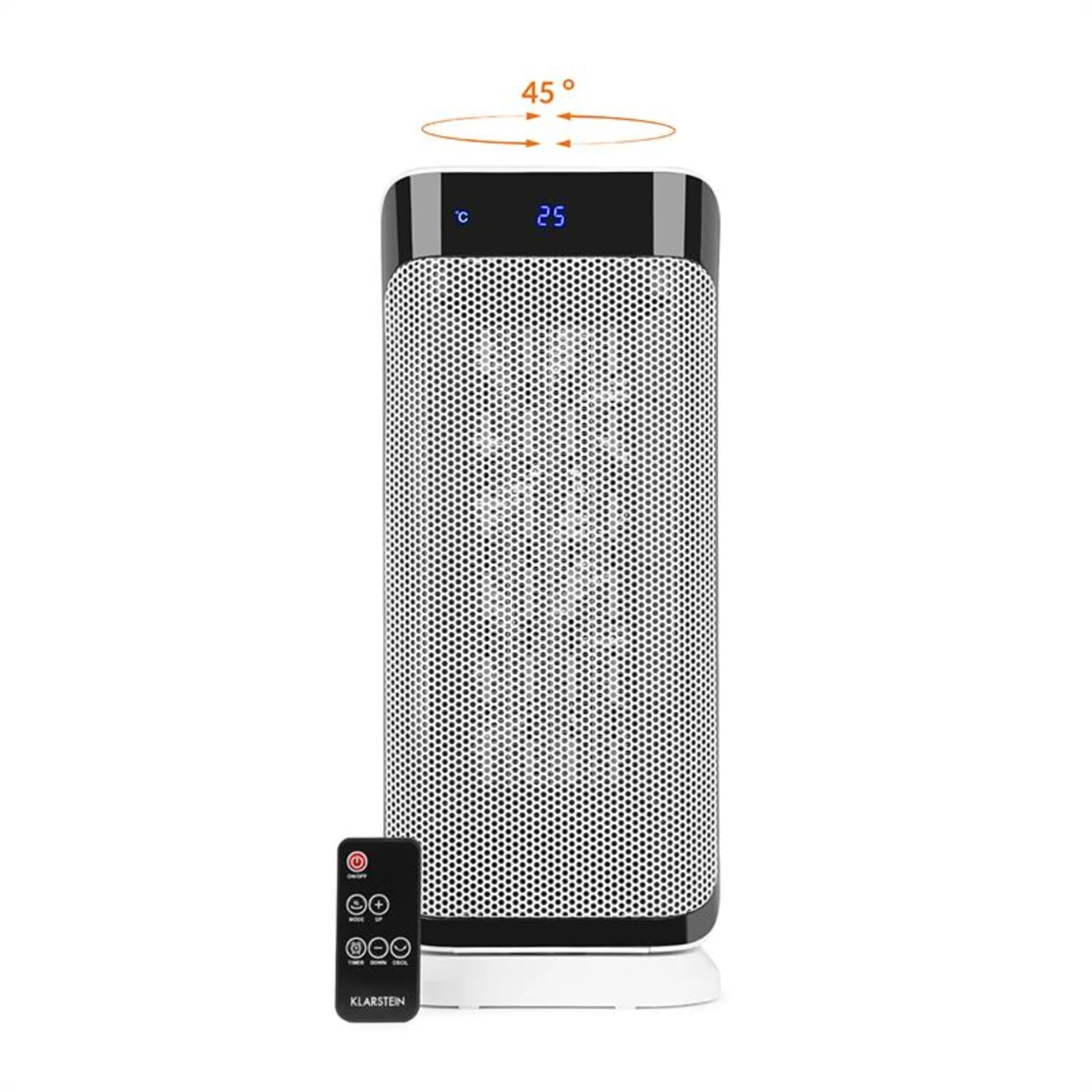 Chaval Heizturm 2.000 W Thermostat Timer Fernbedienung weiß Chaval Heizturm 2.000 W Thermostat Timer Fernbedienung Weiß -Klarstein Verkaufs 10032004 yy 0003 front Klarstein Chaval Heizturm weiss