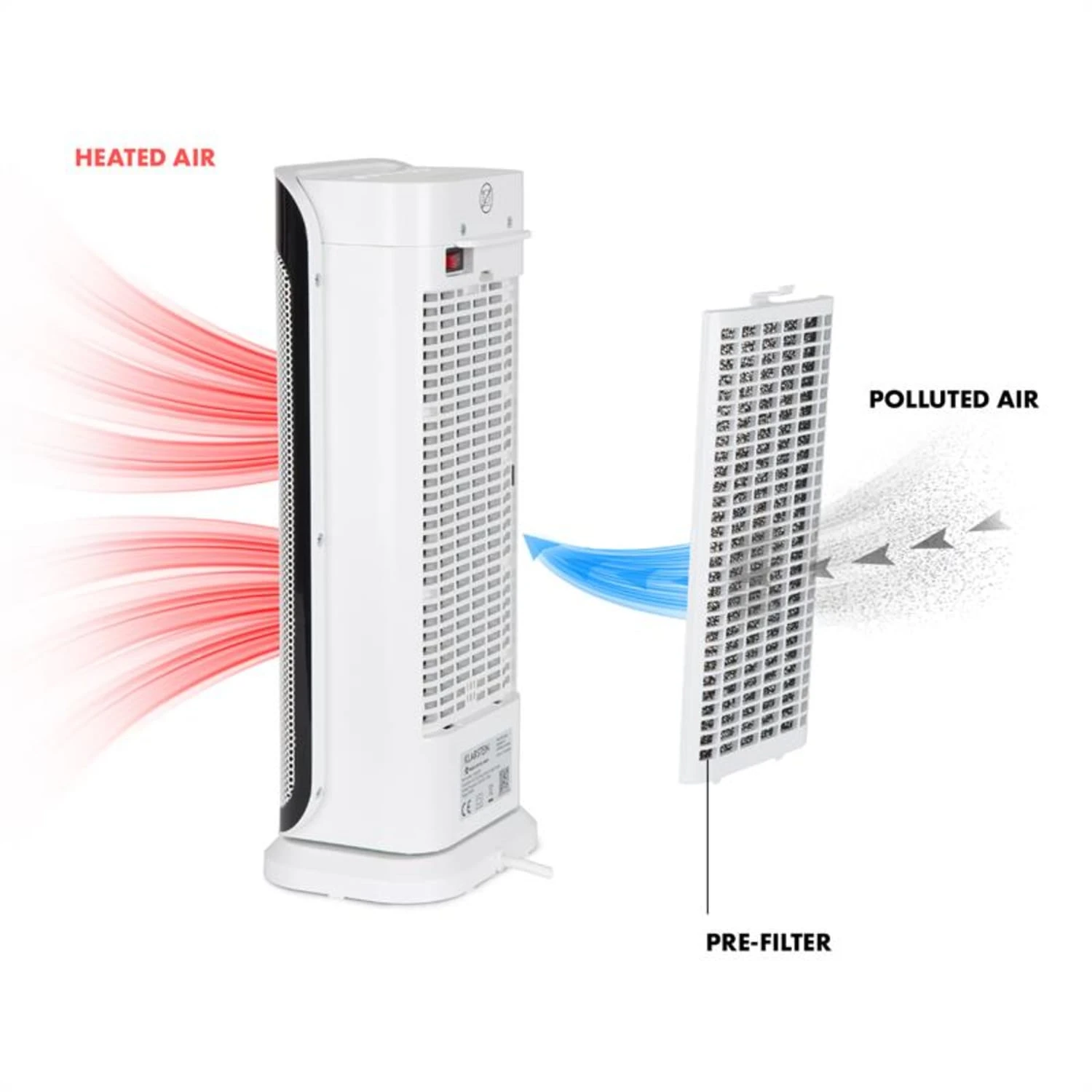 Chaval Heizturm 2.000 W Thermostat Timer Fernbedienung weiß Chaval Heizturm 2.000 W Thermostat Timer Fernbedienung Weiß -Klarstein Verkaufs 10032004 yy 0004 detail Klarstein Chaval Heizturm weiss