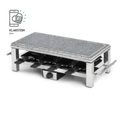 Schmelzlette Raclette 1500W Naturstein-Platte Edelstahlgehäuse 6 Schmelzlette Raclette 1500W Naturstein-Platte Edelstahlgehäuse -Klarstein Verkaufs 10032028 yy 0007 logo Klarstein Schmelzlette Raclette 1500W Edelstahl