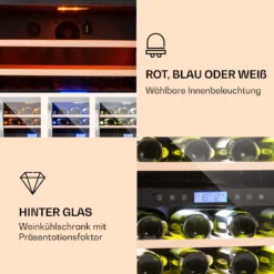 Vinovilla 43 Built-In Duo Weinkühlschrank 2 Zonen 129l 43 Fl Glastür -Klarstein Verkaufs 10032031 de 0003 logo