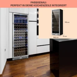 Vinovilla Grande 165 Built-in Uno Weinkühlschrank 425l 165Fl. Glastür -Klarstein Verkaufs 10032033 de 0006 usp