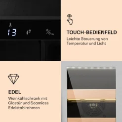 Vinovilla Smart Weinkühlschrank 50l / 20 Flaschen Glastür Edelstahl -Klarstein Verkaufs 10032037 de 0003 logo