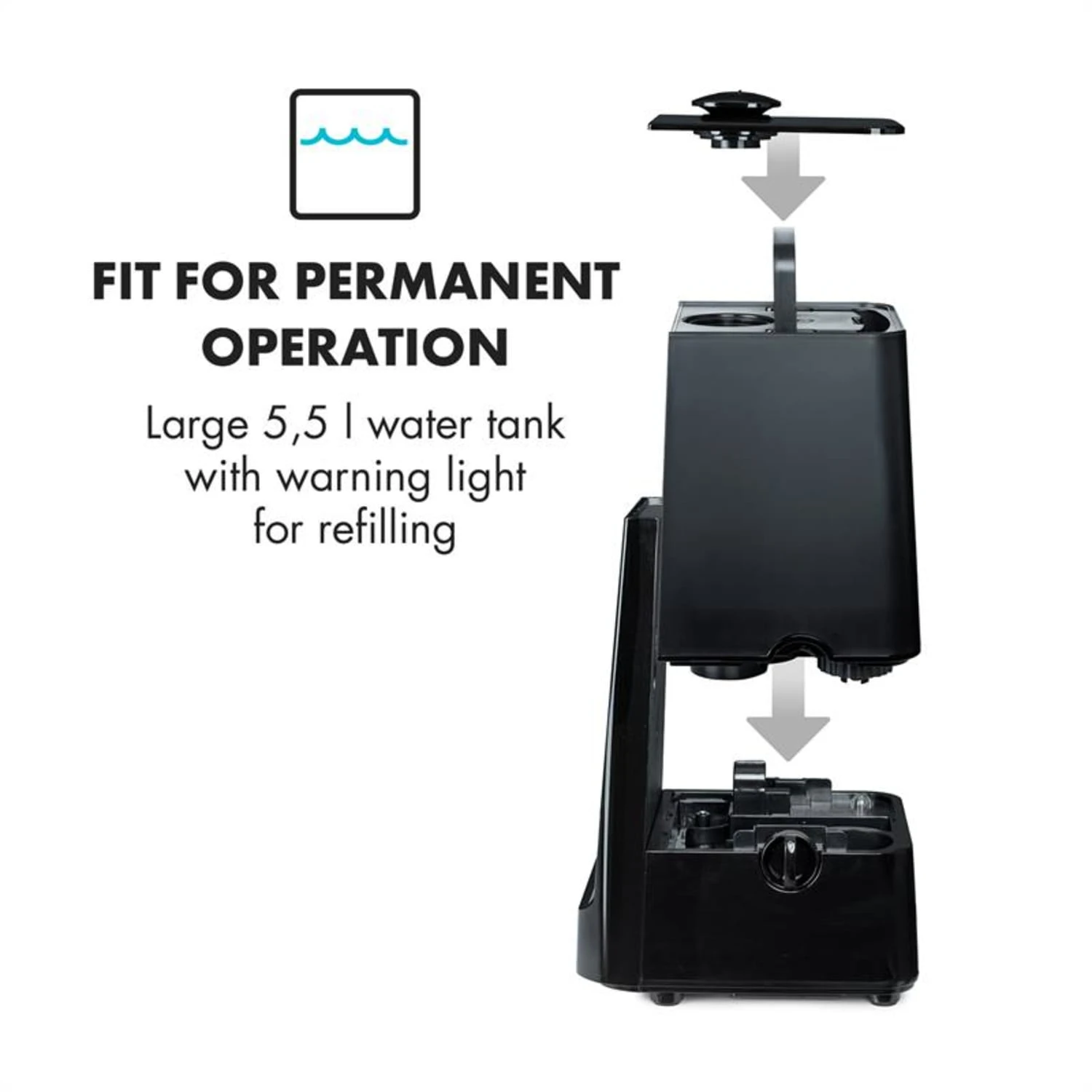 VapoAir Luftbefeuchter Ionisator 350ml/h 5,5l Tank Aroma Fernbedienung VapoAir Luftbefeuchter Ionisator 350ml/h 5,5l Tank Aroma Fernbedienung -Klarstein Verkaufs 10032103 yy 0005 logo Klarstein VapoAir Luftbefeuchter Ionisator reedit