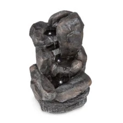 Felsquell Solar-Kaskadenbrunnen Akkubetrieb 2 KW Solarpanel 3 LEDs -Klarstein Verkaufs 10032286 yy 0004 detail Blumfeldt Felsquell Solar Kaskadenbrunnen