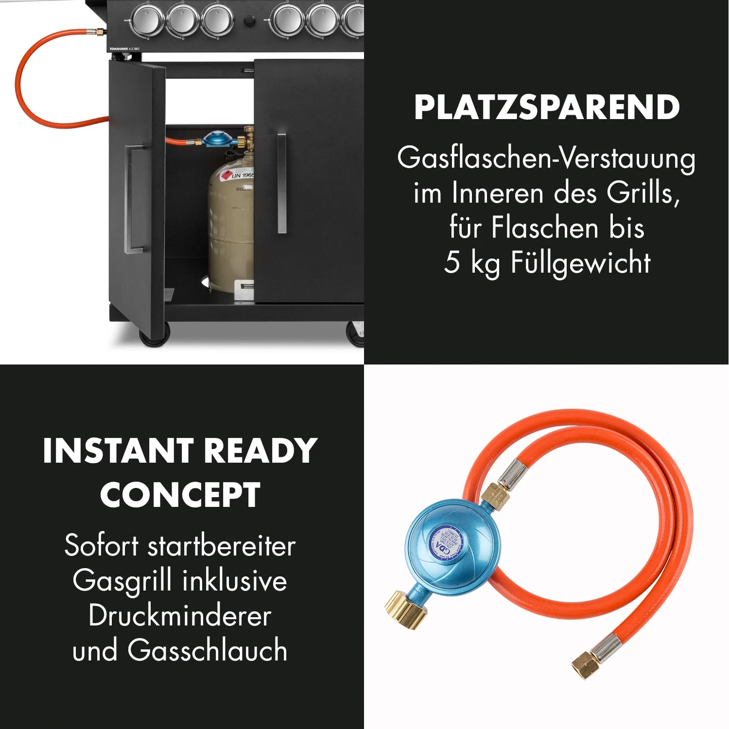 Tomahawk 4.2 SBG Gasgrill 6 Brenner 20,7 kW 64x42cm Grill Edelstahl Tomahawk 4.2 SBG Gasgrill 6 Brenner 20,7 KW 64x42cm Grill Edelstahl -Klarstein Verkaufs 10032308 de 0009 logo