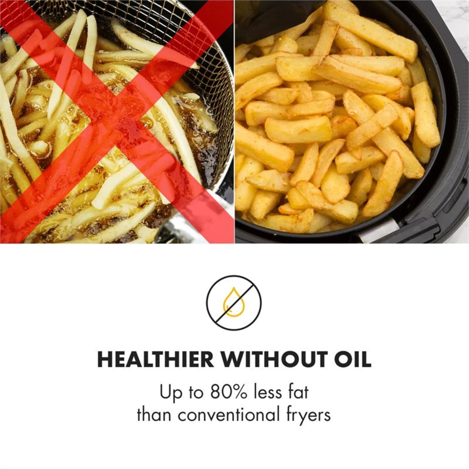 AirVital Heißluftfritteuse 1300W 2,5l CeraPlus-Antihaft Touch weiß AirVital Heißluftfritteuse 1300W 2,5l CeraPlus-Antihaft Touch Weiß -Klarstein Verkaufs 10032331 yy 0007 logo Klarstein AirVital Heissluftfritteuse 1300W weiss reedit