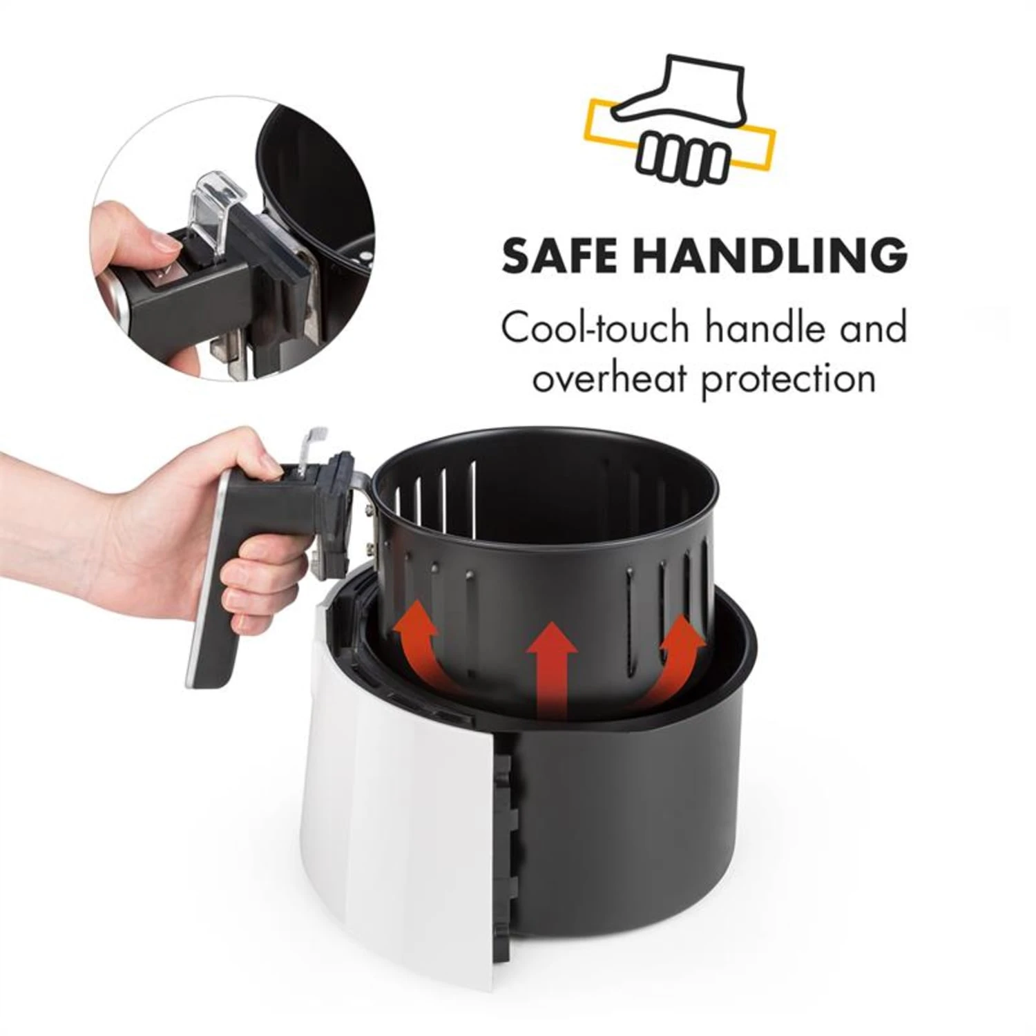 AirVital Heißluftfritteuse 1300W 2,5l CeraPlus-Antihaft Touch weiß AirVital Heißluftfritteuse 1300W 2,5l CeraPlus-Antihaft Touch Weiß -Klarstein Verkaufs 10032331 yy 0008 logo Klarstein AirVital Heissluftfritteuse 1300W weiss