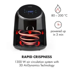 AirVital Heißluftfritteuse 1300W 2,5l CeraPlus-Antihaft Touch Schwarz -Klarstein Verkaufs 10032332 yy 0004 logo Klarstein AirVital Heissluftfritteuse 1300W schwarz reedit