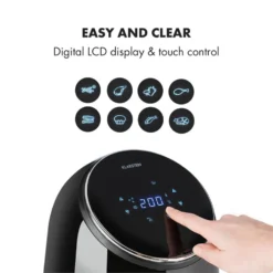 AirVital Heißluftfritteuse 1300W 2,5l CeraPlus-Antihaft Touch Schwarz -Klarstein Verkaufs 10032332 yy 0005 logo Klarstein AirVital Heissluftfritteuse 1300W schwarz