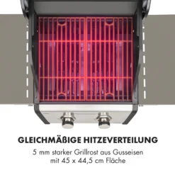 Lucifer 2.0-T Gasgrill 2 X 3,5 KW Brenner 45x44cm Grill Edelstahl -Klarstein Verkaufs 10032455 de 0006 logo