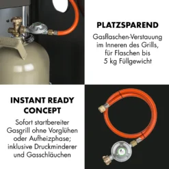 Lucifer 2.0-T Gasgrill 2 X 3,5 KW Brenner 45x44cm Grill Edelstahl -Klarstein Verkaufs 10032455 de 0008 logo