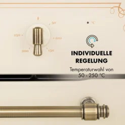 Victoria Einbaubackofen Retro-Design 9 Funktionen 50-250°C Elfenbein -Klarstein Verkaufs 10032485 de 0005 logo