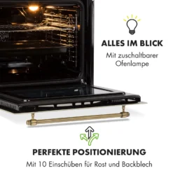 Victoria Einbaubackofen Retro-Design 9 Funktionen 50-250°C Elfenbein -Klarstein Verkaufs 10032485 de 0007 logo