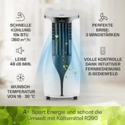 New Breeze ECO Mobile Klimaanlage 10.000 BTU / 2,9 KW EEK A+ -Klarstein Verkaufs 10032511 de 0003 usp