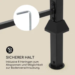 Steakhouse Grilldach 220x215x140cm PE 180 G/m² Flammhemmend Stahl Grau -Klarstein Verkaufs 10032523 de 0008 logo