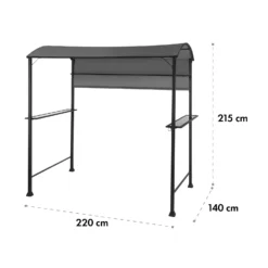 Steakhouse Grilldach 220x215x140cm PE 180 G/m² Flammhemmend Stahl Grau -Klarstein Verkaufs 10032523 yy 0011 logo