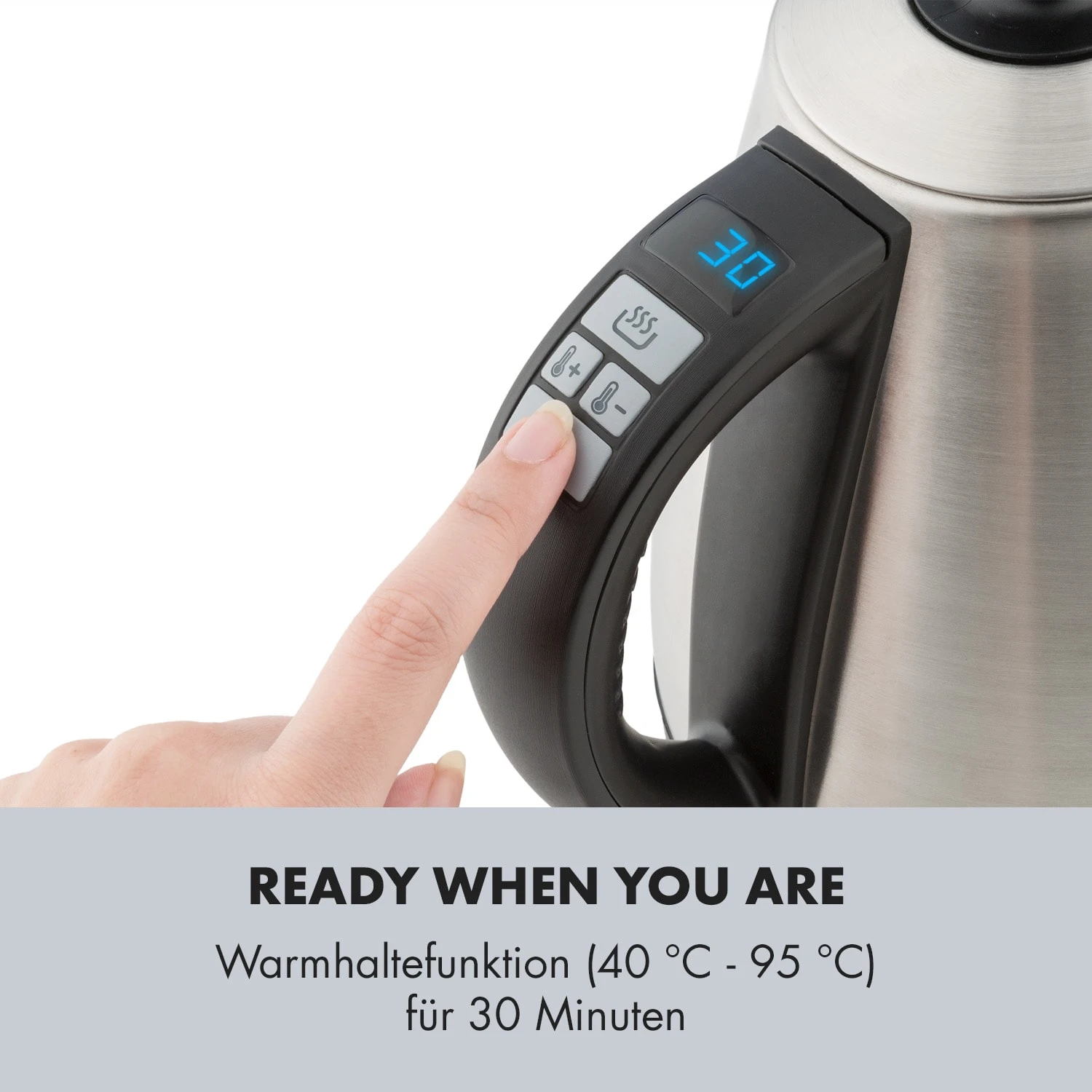 Garcon Wasserkocher 1L 2000W Warmhaltefunktion Schwanenhals Edelstahl Garcon Wasserkocher 1L 2000W Warmhaltefunktion Schwanenhals Edelstahl -Klarstein Verkaufs 10032533 de 0007 logo