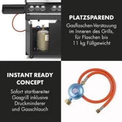Highgrade 4 IB Gasgrill 6 Brenner 19,8 KW 71x46cm Grill Edelstahl -Klarstein Verkaufs 10032580 de 0008 logo