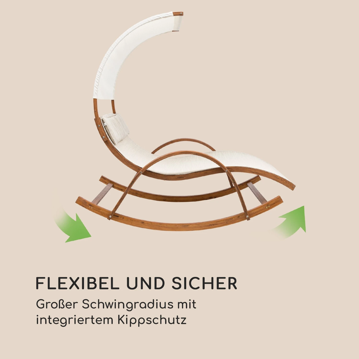 Mauritius Schwingliege mit Dach ComfortMesh 180kg max.wetterfest creme Mauritius Schwingliege Mit Dach ComfortMesh 180kg Max.wetterfest Creme -Klarstein Verkaufs 10032587 de 0003 logo