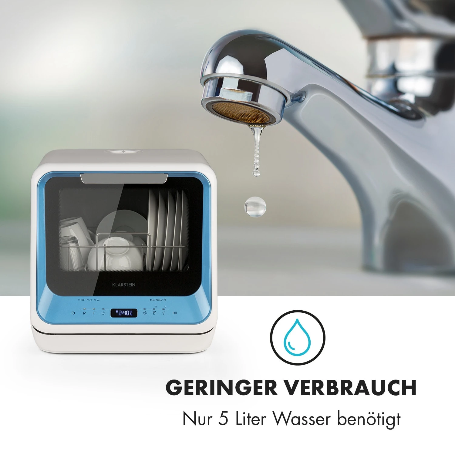 Amazonia Mini Geschirrspülmaschine 6 Programme LED-Display Amazonia Mini Geschirrspülmaschine 6 Programme LED-Display -Klarstein Verkaufs 10032678 de 0006 logo