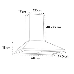 Zugspitze 60 Dunstabzugshaube Wandhaube 65W 310m³/h LED -Klarstein Verkaufs 10032681 yy 0007 logo