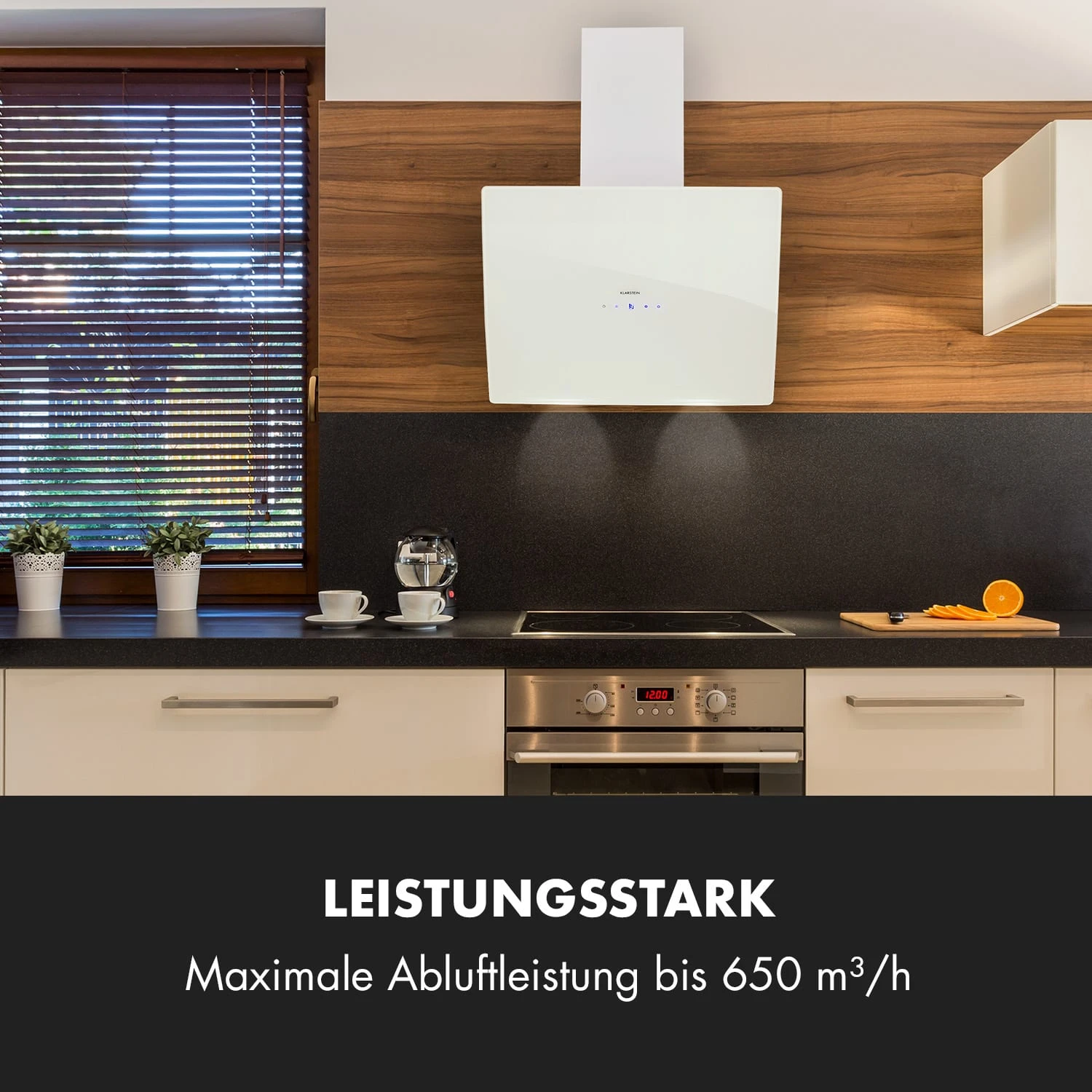 Annabelle 60 Dunstabzugshaube Glas 595 m³/h Touch-Armatur weiß Annabelle 60 Dunstabzugshaube Glas 595 M³/h Touch-Armatur Weiß -Klarstein Verkaufs 10032684 de 0002 logo