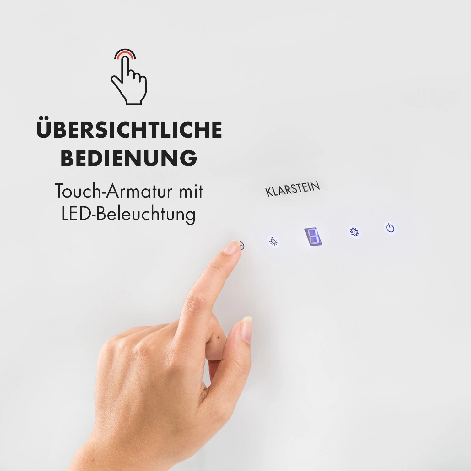 Annabelle 60 Dunstabzugshaube Glas 595 m³/h Touch-Armatur weiß Annabelle 60 Dunstabzugshaube Glas 595 M³/h Touch-Armatur Weiß -Klarstein Verkaufs 10032684 de 0003 logo