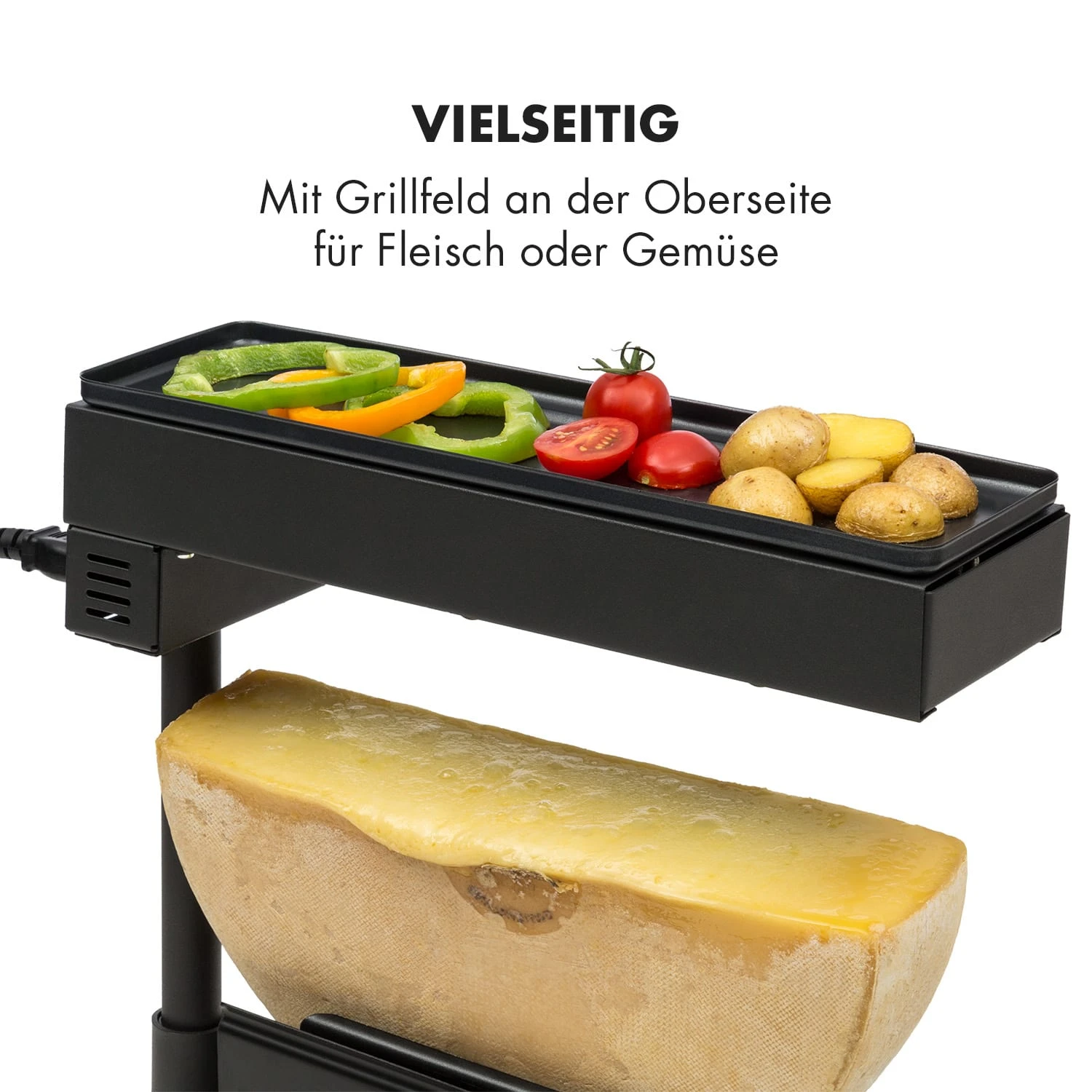 Appenzell Peak Raclette mit Grill 1000W Thermostatschalter schwarz Appenzell Peak Raclette Mit Grill 1000W Thermostatschalter Schwarz -Klarstein Verkaufs 10032694 de 0004 logo
