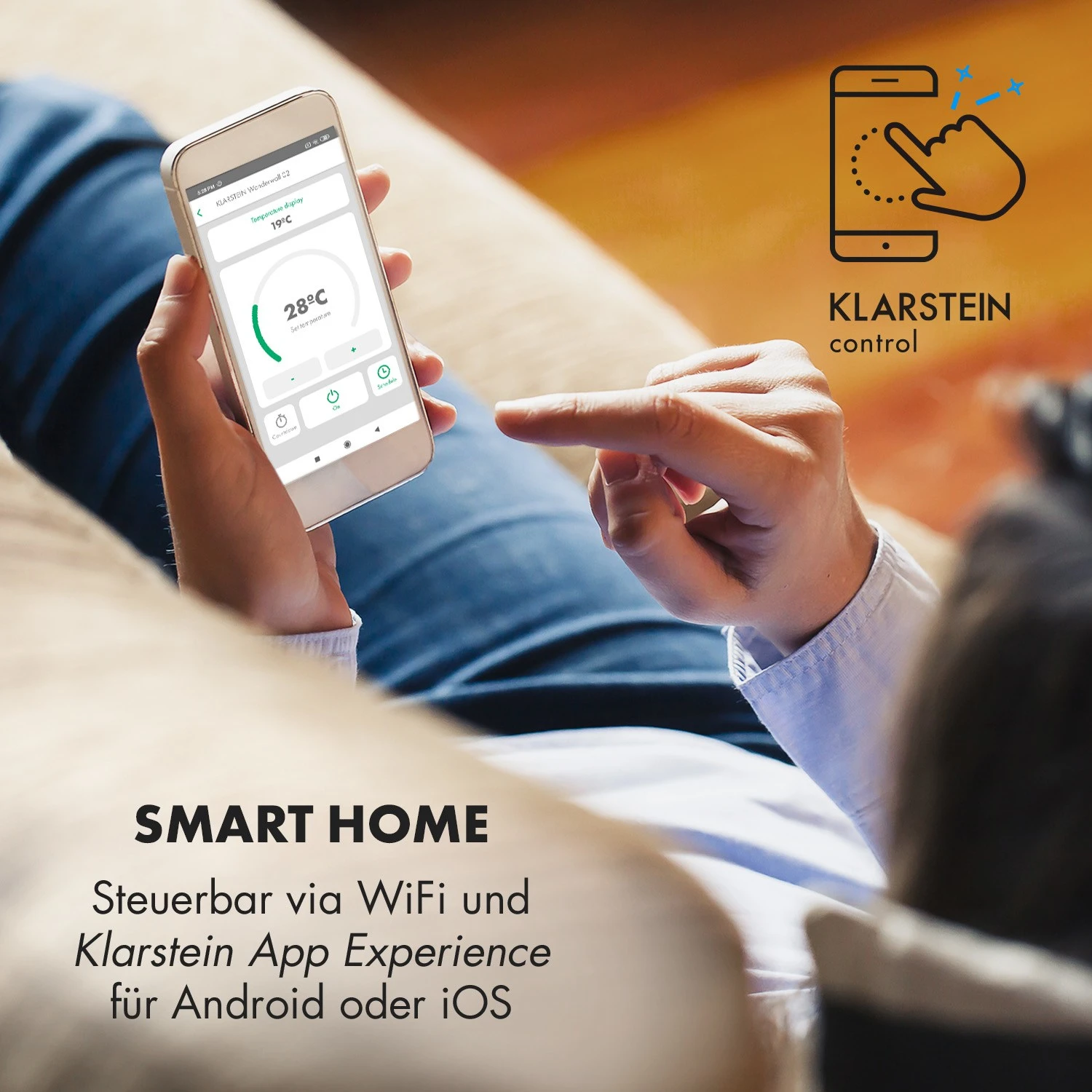 Wonderwall Smart Infrarotheizung 60x100cm App 600W Wochentimer IP24 Wonderwall Smart Infrarotheizung 60x100cm App 600W Wochentimer IP24 -Klarstein Verkaufs 10032782 de 0002 logo