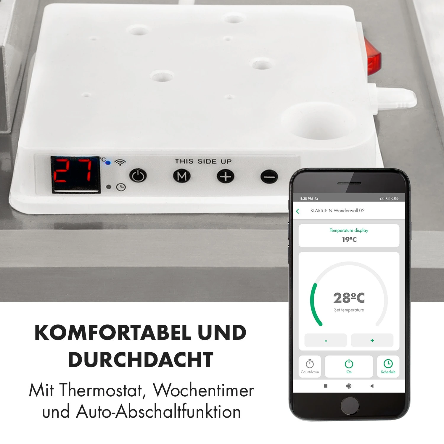 Wonderwall Smart Infrarotheizung 60x100cm App 600W Wochentimer IP24 Wonderwall Smart Infrarotheizung 60x100cm App 600W Wochentimer IP24 -Klarstein Verkaufs 10032782 de 0008 logo
