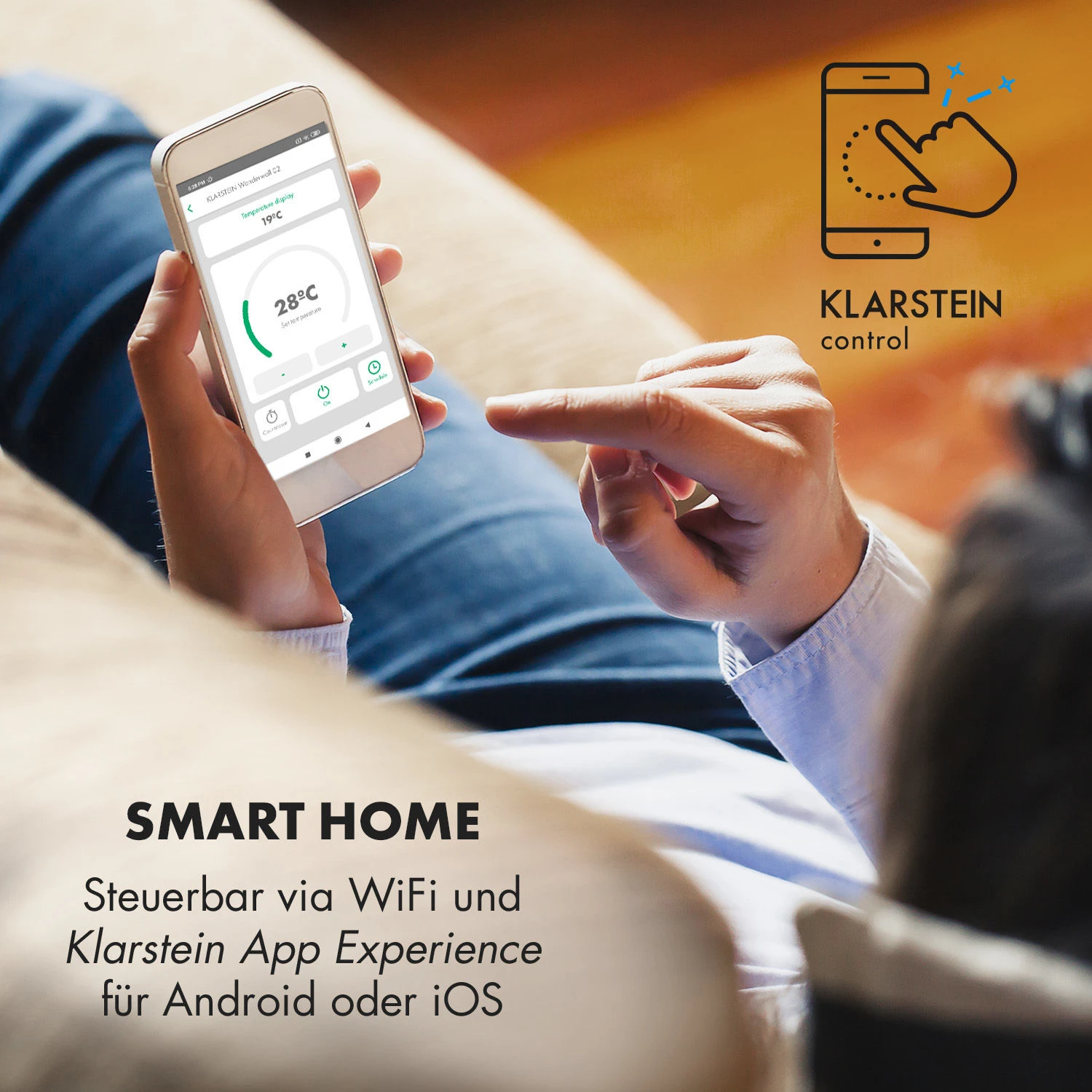 Wonderwall Smart Infrarotheizung 50x90cm App 450W Wochentimer IP24 Wonderwall Smart Infrarotheizung 50x90cm App 450W Wochentimer IP24 -Klarstein Verkaufs 10032783 de 0002 logo