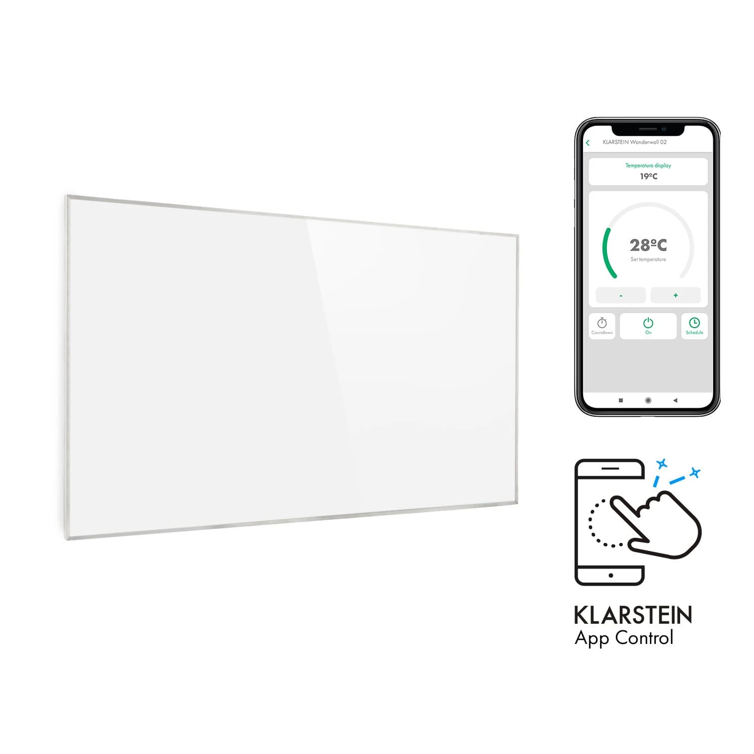 Wonderwall Smart Infrarotheizung 50x90cm App 450W Wochentimer IP24 Wonderwall Smart Infrarotheizung 50x90cm App 450W Wochentimer IP24 -Klarstein Verkaufs 10032783 yy 0001 titel