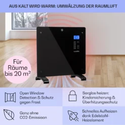 Norderney Konvektions-Heizgerät Thermostat Timer 1000W 20m² 3 Norderney Konvektions-Heizgerät Thermostat Timer 1000W 20m² -Klarstein Verkaufs 10032787 de 0004 usp