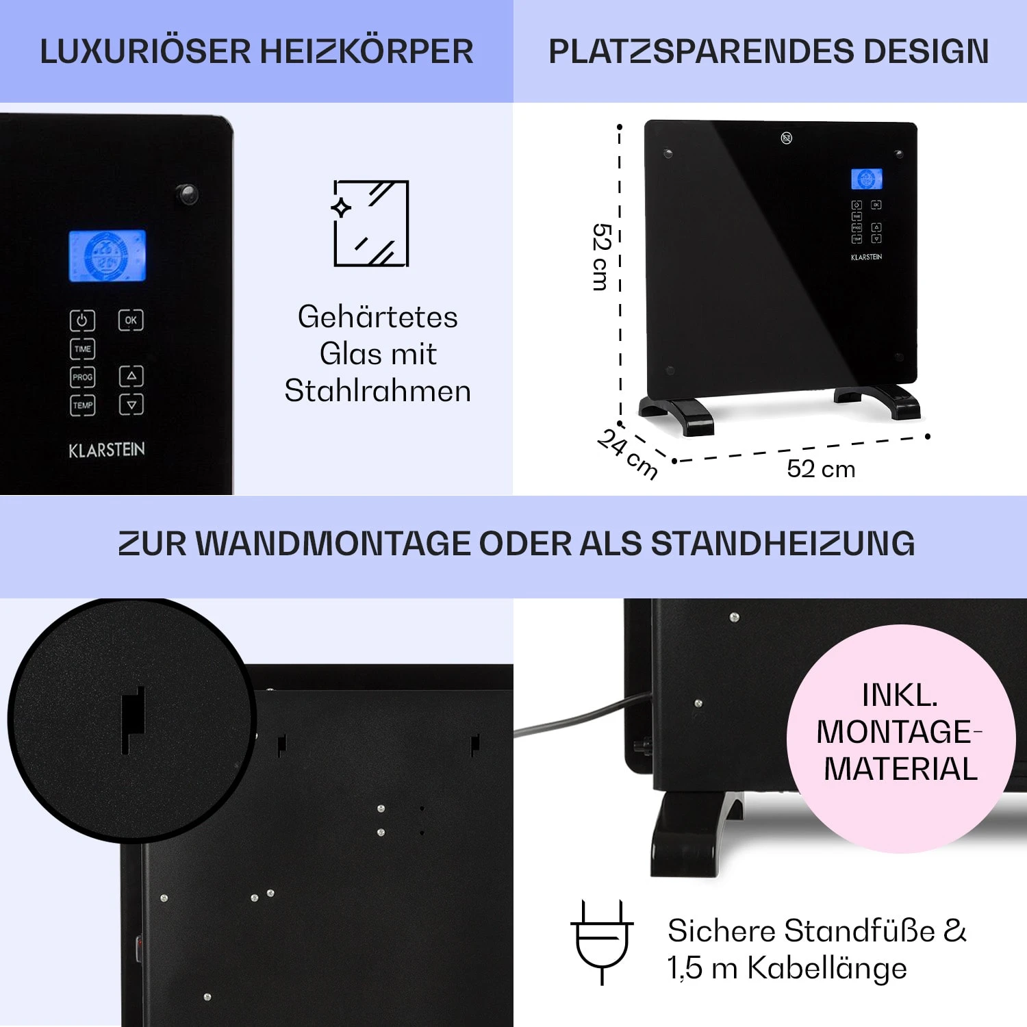 Norderney Konvektions-Heizgerät Thermostat Timer 1000W 20m² Norderney Konvektions-Heizgerät Thermostat Timer 1000W 20m² -Klarstein Verkaufs 10032787 de 0006 usp