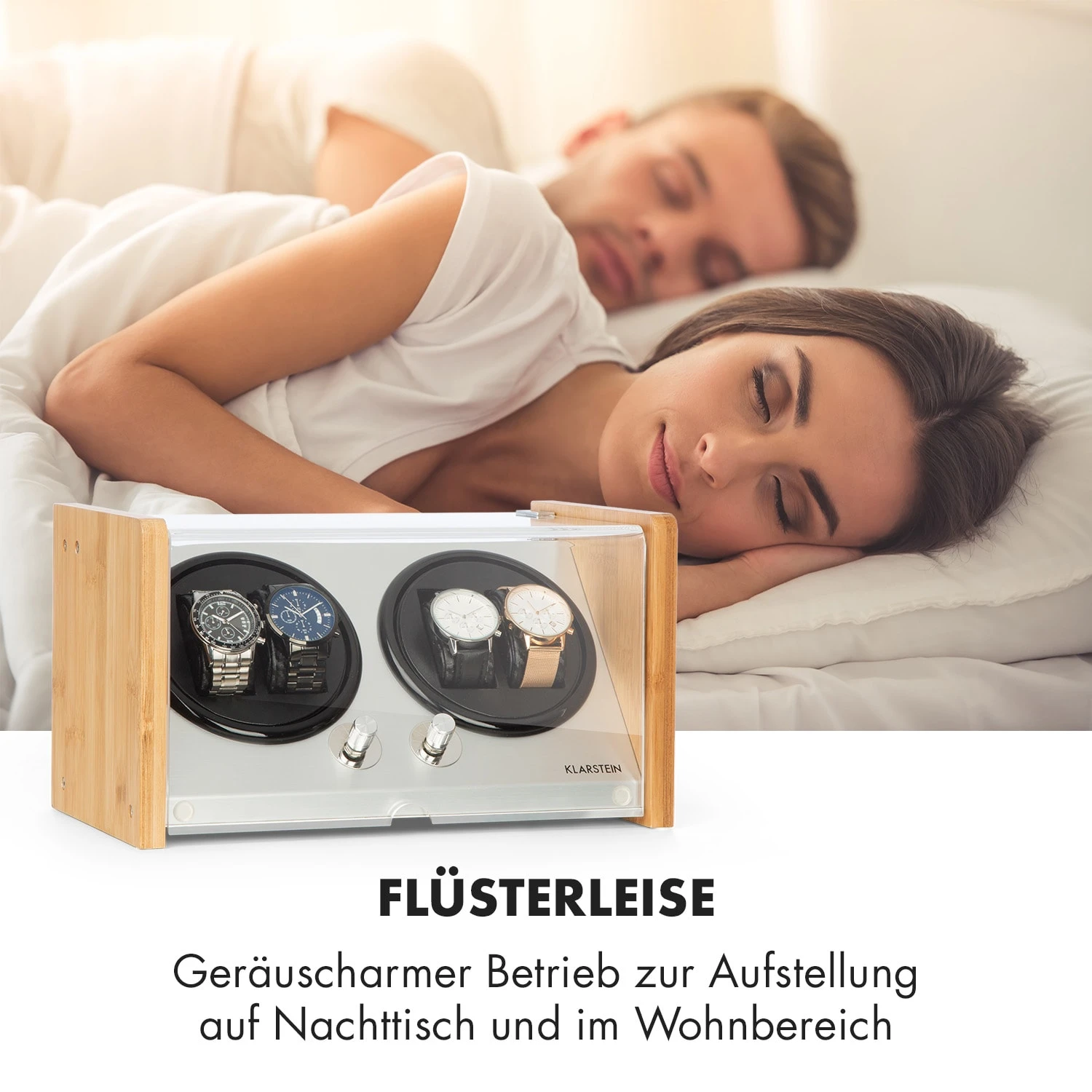 Hanoi 4 Uhrenbeweger, 4 Uhren, 3 Geschwindigkeiten, 4 Modi, bambus Hanoi 4 Uhrenbeweger, 4 Uhren, 3 Geschwindigkeiten, 4 Modi, Bambus -Klarstein Verkaufs 10032798 de 0006 logo