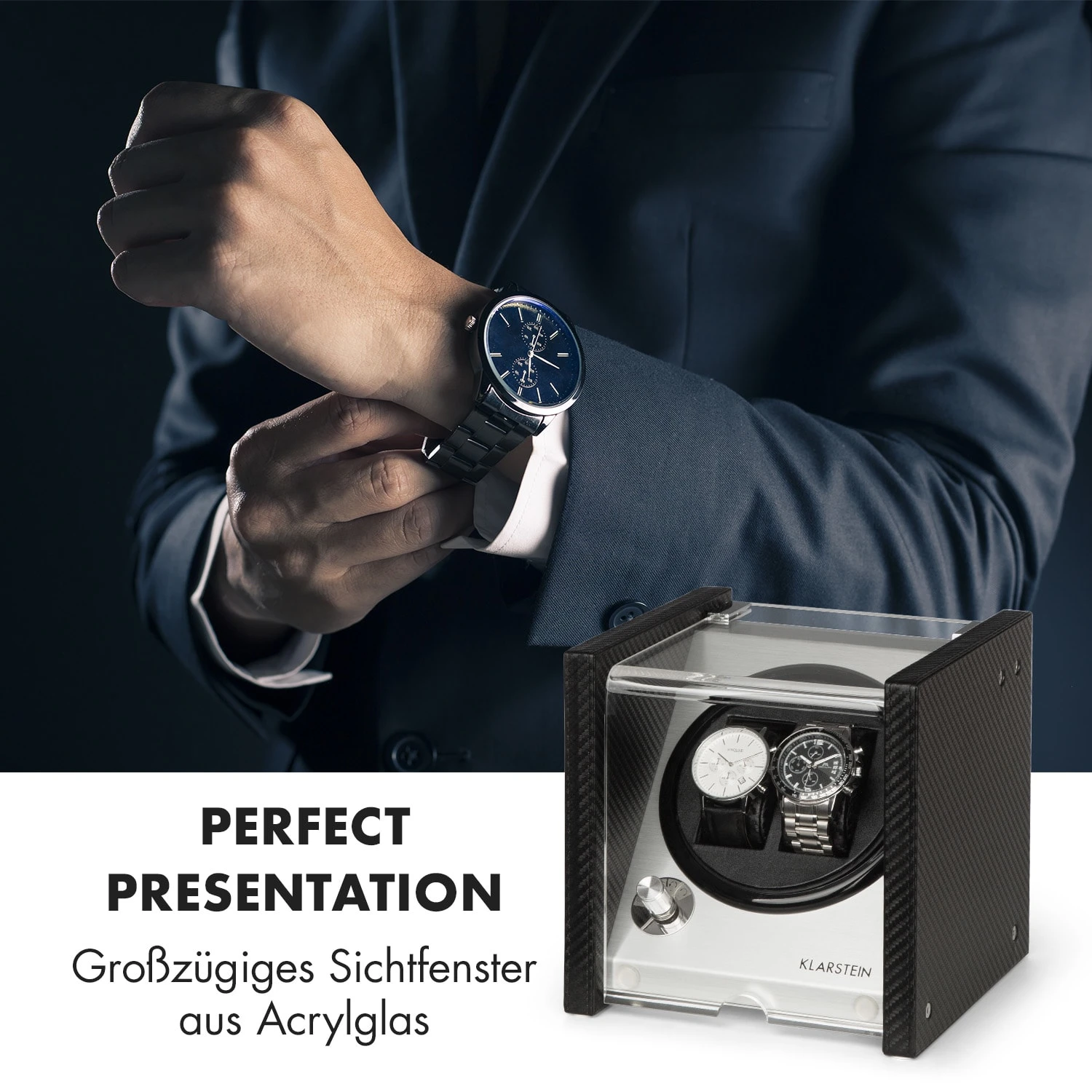 Tokyo 2 Uhrenbeweger, 2 Uhren, 3 Geschwindigkeiten, 4 Modi, schwarz Tokyo 2 Uhrenbeweger, 2 Uhren, 3 Geschwindigkeiten, 4 Modi, Schwarz -Klarstein Verkaufs 10032799 de 0002 logo