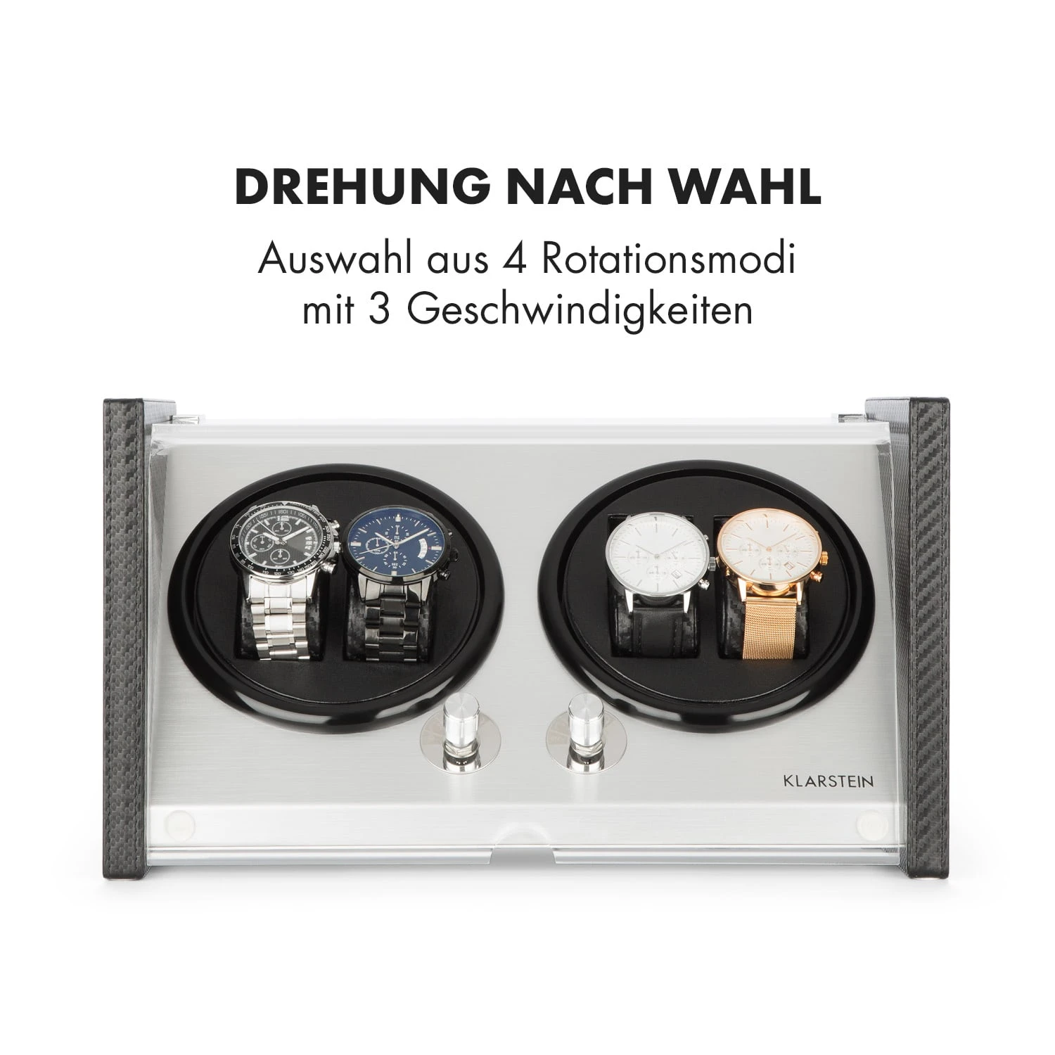 Tokyo 4 Uhrenbeweger, 4 Uhren, 3 Geschwindigkeiten, 4 Modi, schwarz Tokyo 4 Uhrenbeweger, 4 Uhren, 3 Geschwindigkeiten, 4 Modi, Schwarz -Klarstein Verkaufs 10032800 de 0004 logo