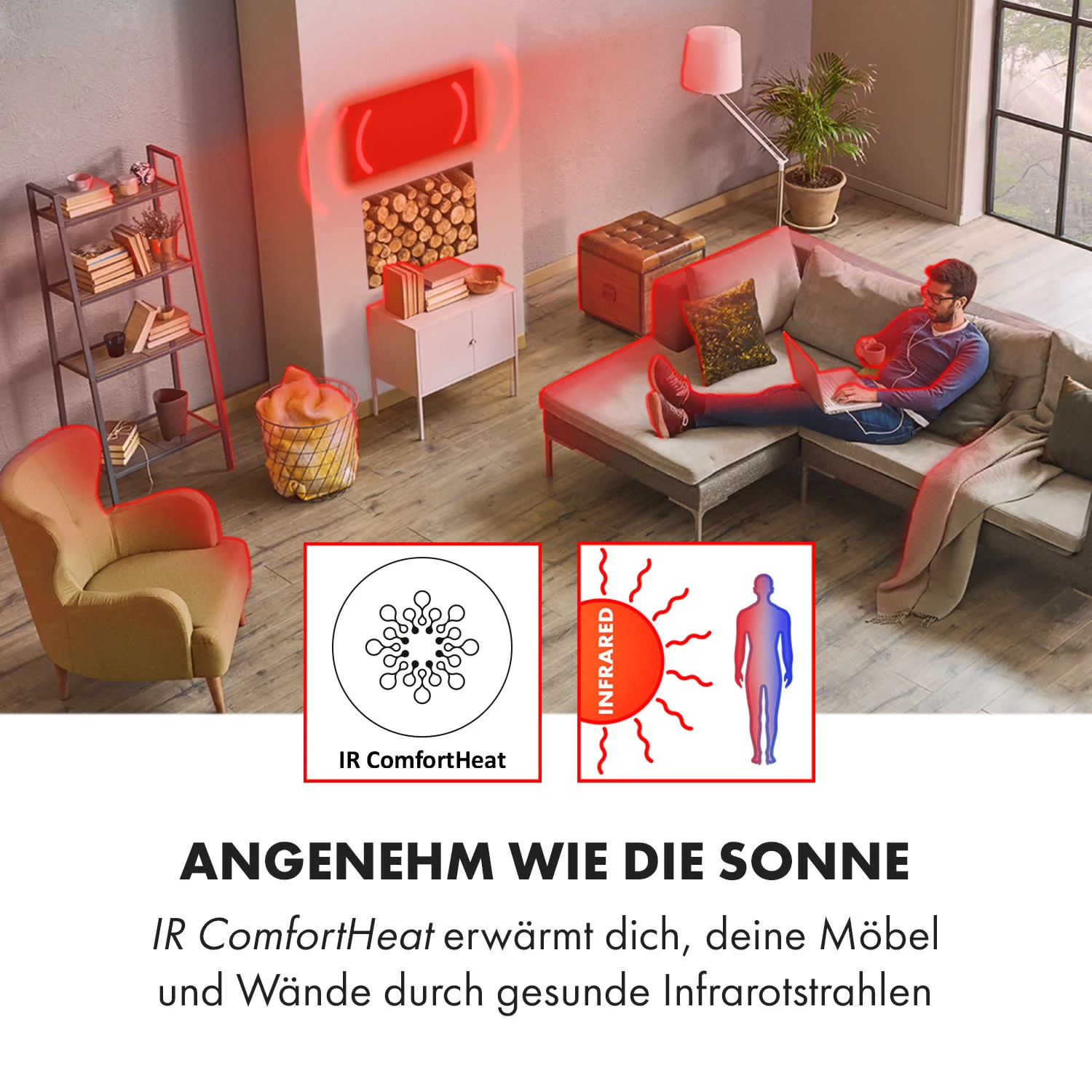 Wonderwall Smart Infrarotheizung 100x120cm App 1200W Wochentimer IP24 Wonderwall Smart Infrarotheizung 100x120cm App 1200W Wochentimer IP24 -Klarstein Verkaufs 10032804 de 0005 logo