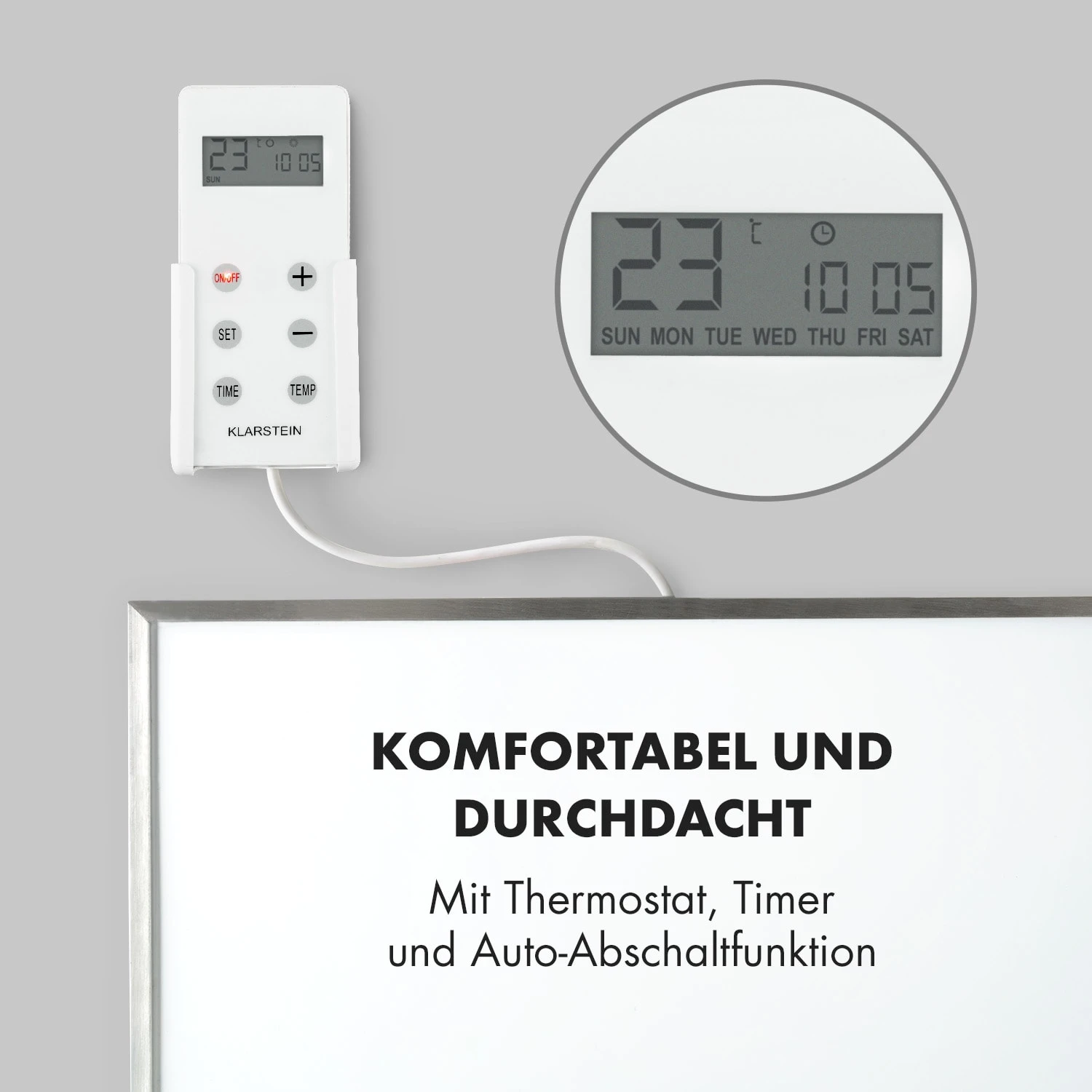 Wonderwall 36 Infrarot-Heizung 60x60cm 360W Wochentimer IP24 Wonderwall 36 Infrarot-Heizung 60x60cm 360W Wochentimer IP24 -Klarstein Verkaufs 10032812 de 0006 logo
