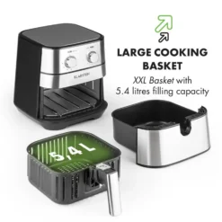 AeroVital Heißluftfritteuse 1700W 5,4 Liter Timer Edelstahl Silber -Klarstein Verkaufs 10032848 yy 0009 logo Klarstein AeroVital Heissluftfritteuse silber reedit