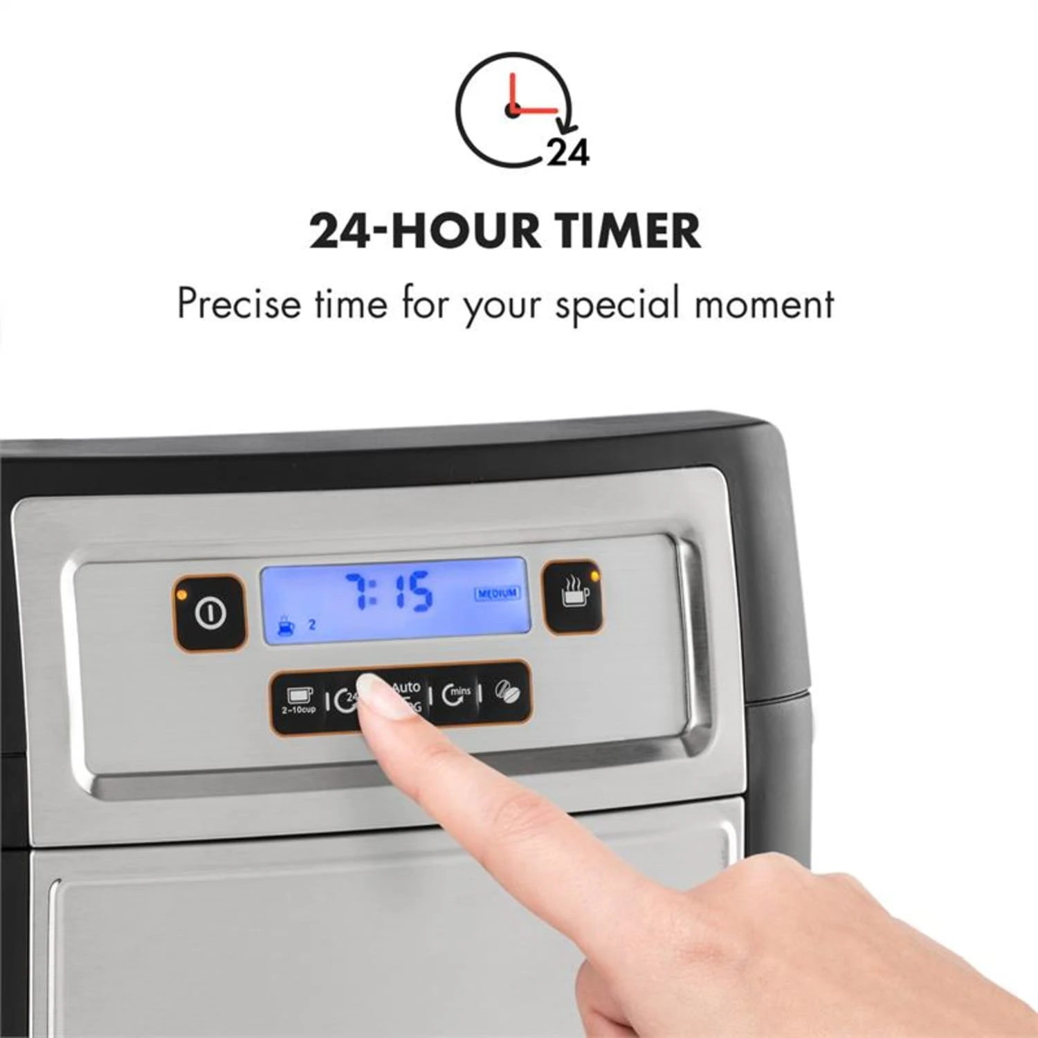 Aromatica II Duo Kaffeemaschine, integriertes Mahlwerk, 1,25 l silber Aromatica II Duo Kaffeemaschine, Integriertes Mahlwerk, 1,25 L Silber -Klarstein Verkaufs 10032865 yy 0005 logo Klarstein Aromatica II Duo Kaffeemaschine schwarz