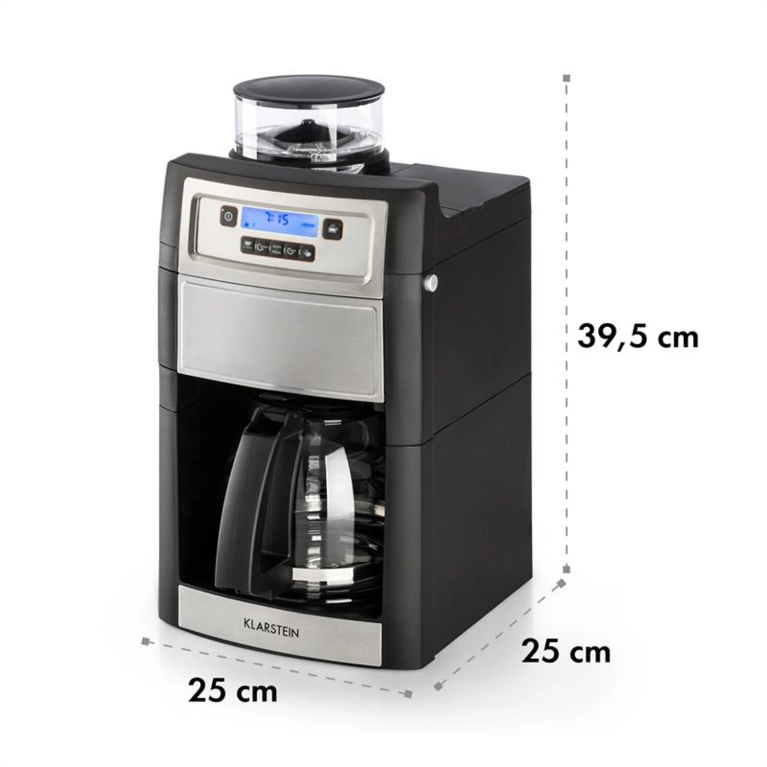 Aromatica II Duo Kaffeemaschine, integriertes Mahlwerk, 1,25 l silber Aromatica II Duo Kaffeemaschine, Integriertes Mahlwerk, 1,25 L Silber -Klarstein Verkaufs 10032865 yy 0011 logo Klarstein Aromatica II Duo Kaffeemaschine schwarz